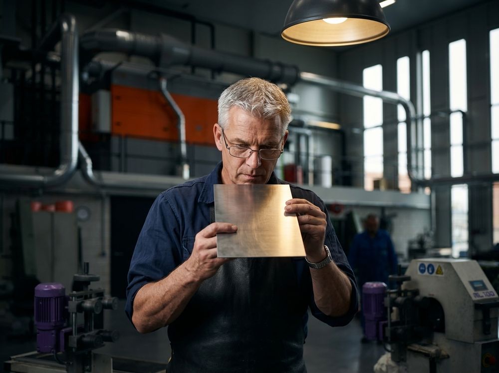 RVS-specialist beoordeelt een afwerkingsmonster