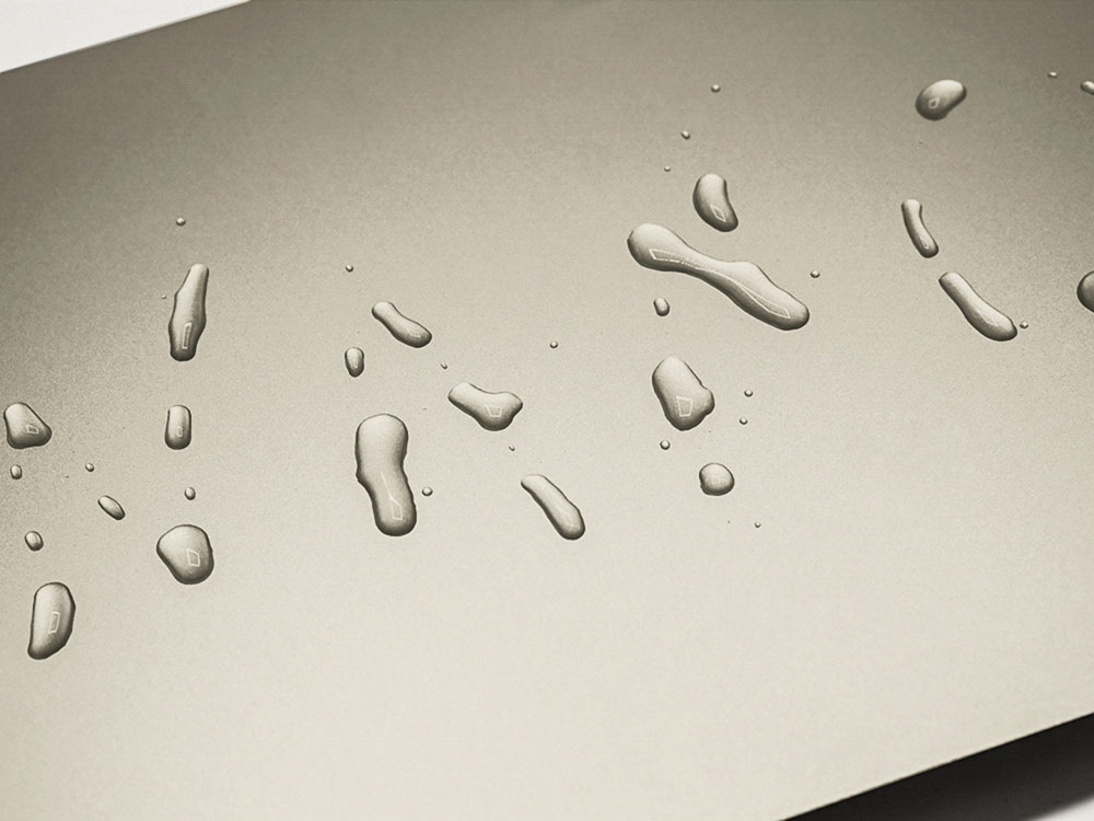 Gold Rosé anti-fingerprint RVS, Beads-afwerking met waterdruppels die afparelen dankzij de easy-to-clean coating