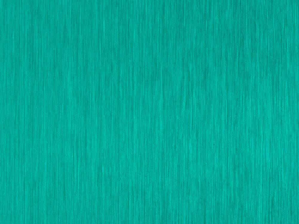 Groene nanoINOX RVS-plaat in Green Electrum-tint op Hairline-afwerking, metallic teal-groene lijnstructuur