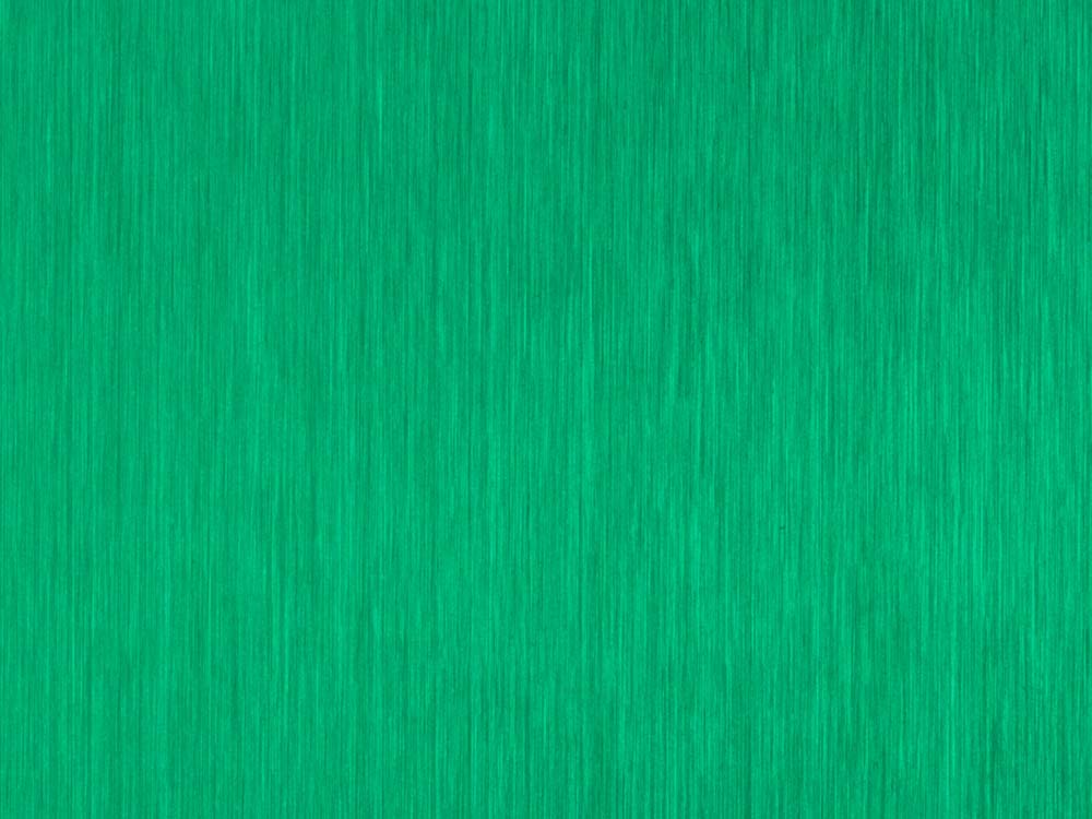 Groene nanoINOX RVS-plaat in Spring Green-tint op Hairline-afwerking, fijne lijnstructuur zichtbaar
