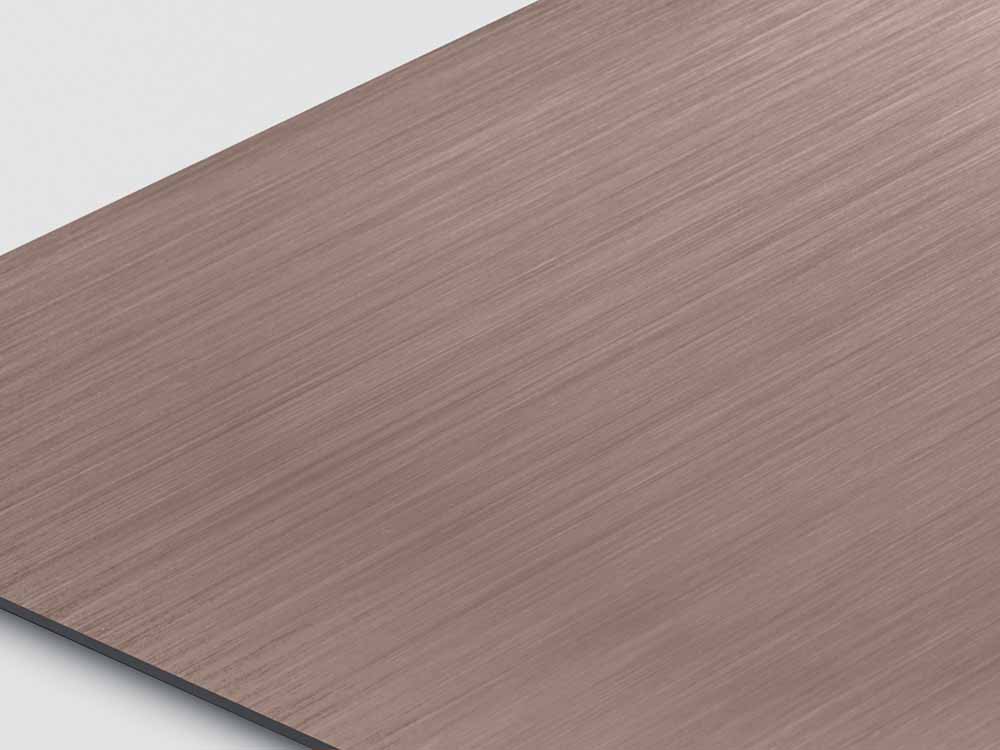 Hairline 1 patroon in RVS met bruinbeige PVD Bronze-TiN coating