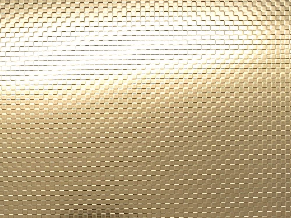 Karo patroon in RVS met verzadigde gouden Gold-TiN coating