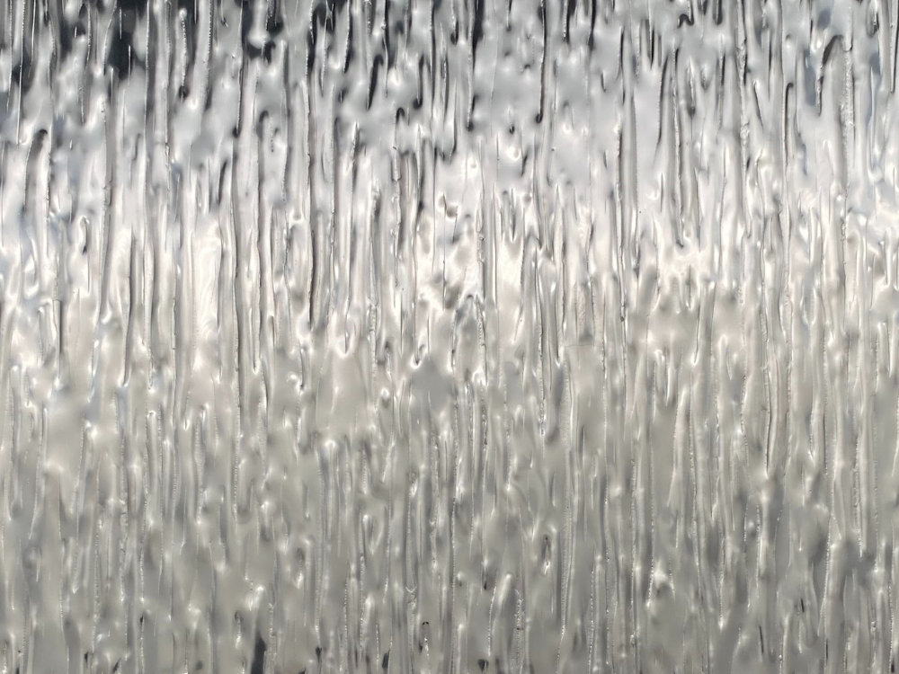 NAIAD boomschorsmotief RVS in de natuurlijke zilverkleur, close-up