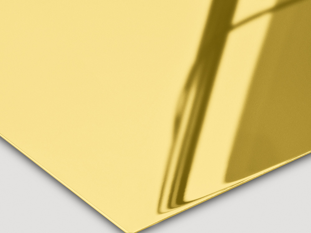 PVD-gecoat RVS in Gold-TiN, warme goudkleurige hoogglans afwerking