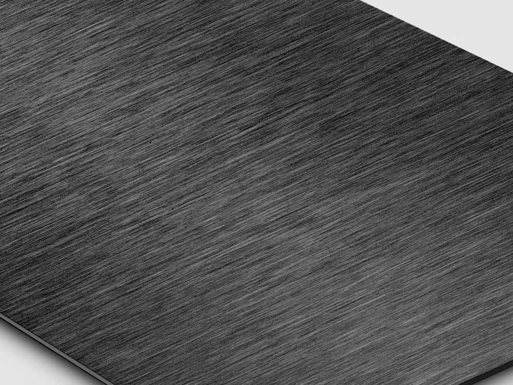 Satin 1 satijn geslepen RVS met donkere PVD Black-TiN coating