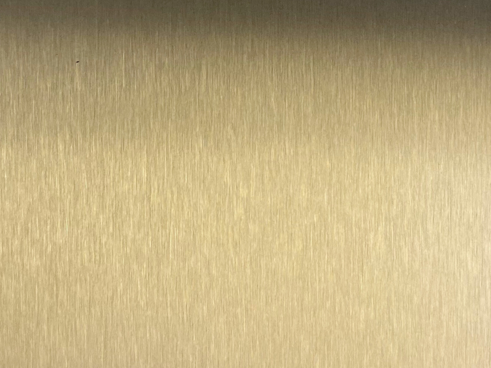 Satin 7 patroon in RVS met warme gouden PVD Gold-TiN coating